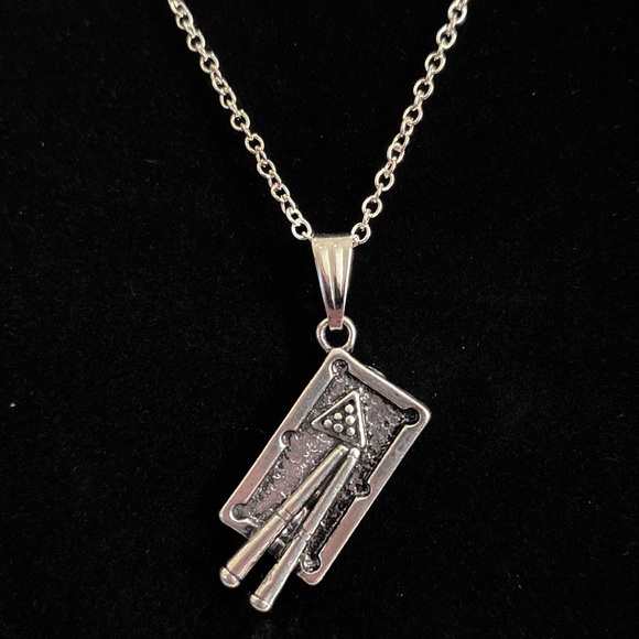 Billiards Pool Table Necklace May Be Personalized - Picture 3 of 7